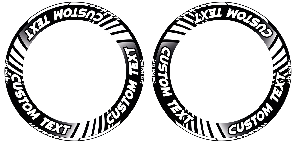 Individuelle Felgenaufkleber "Techno" schwarz Premium Wheelsticker schwarz