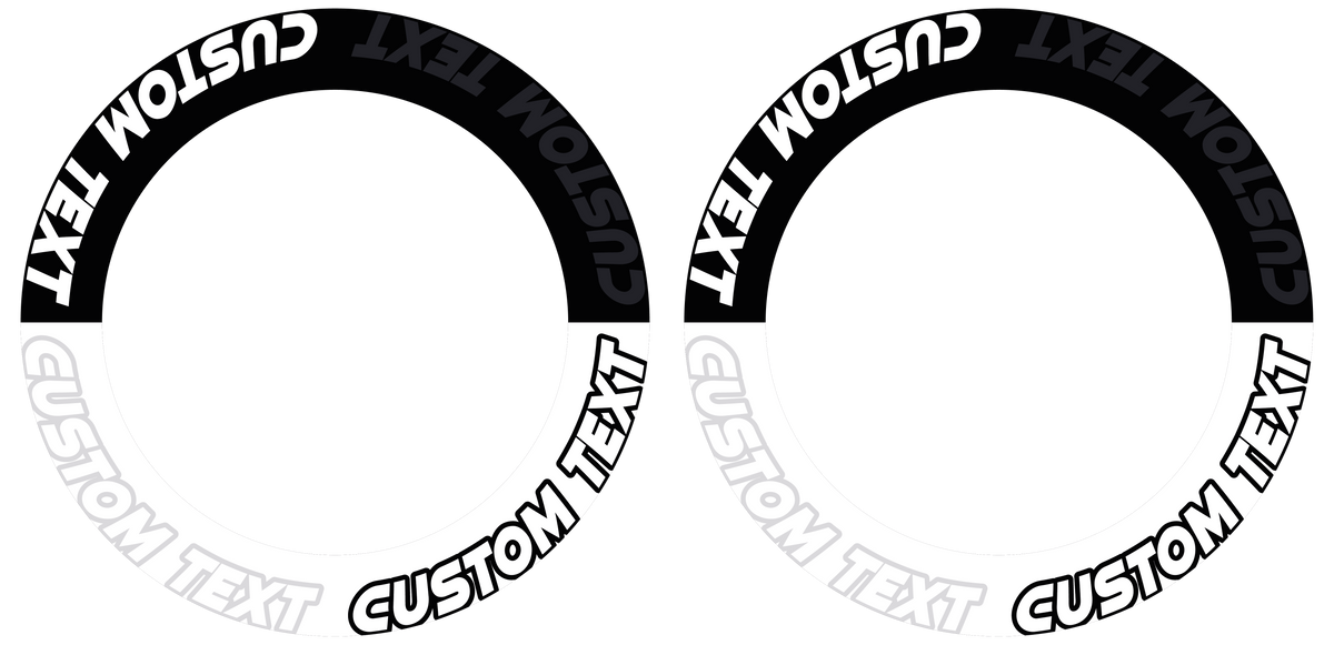 Individuelle Felgenaufkleber "Zoom" schwarz Premium Wheelsticker schwarz