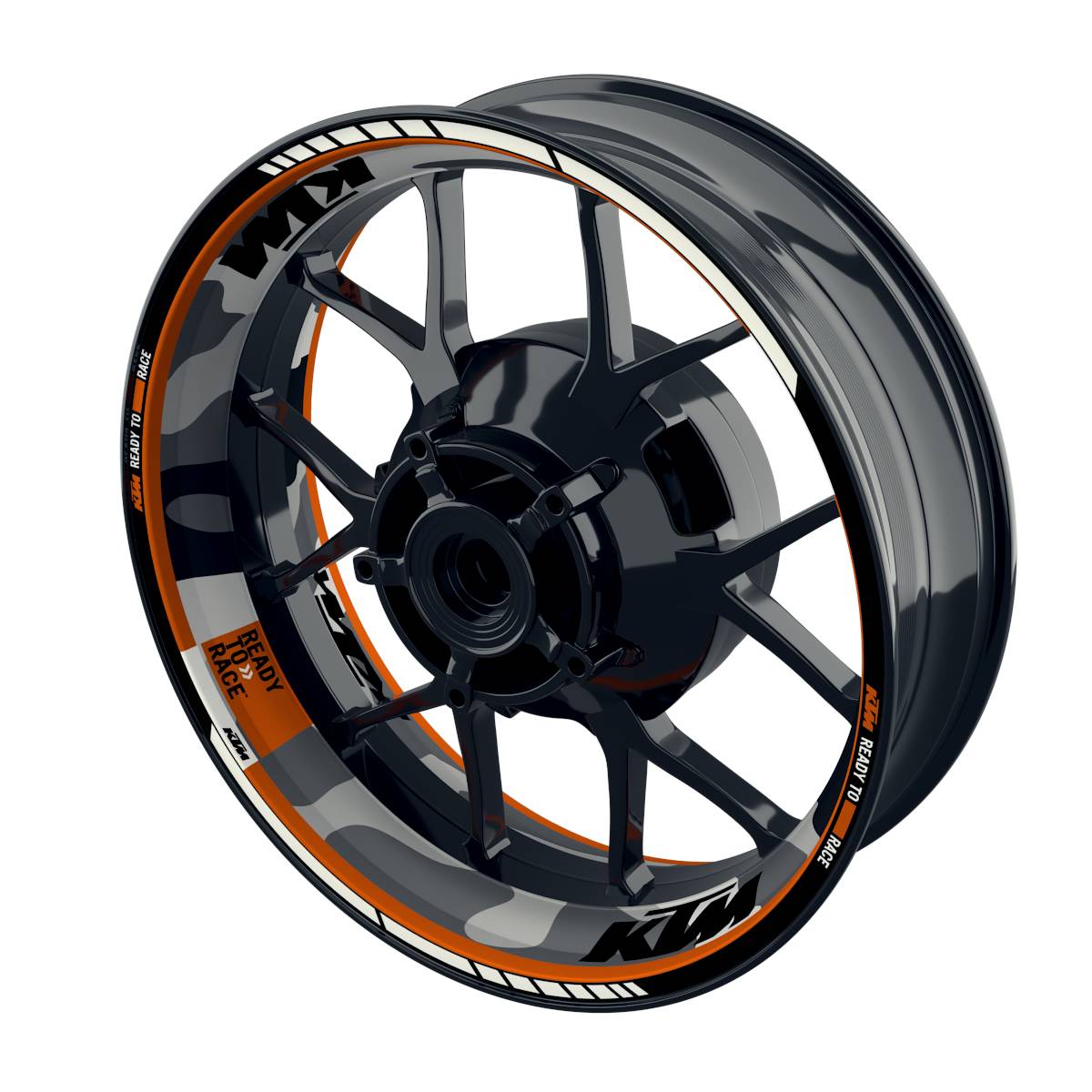 Motorrad Felgenaufkleber 360 Spin - KTM Camouflage