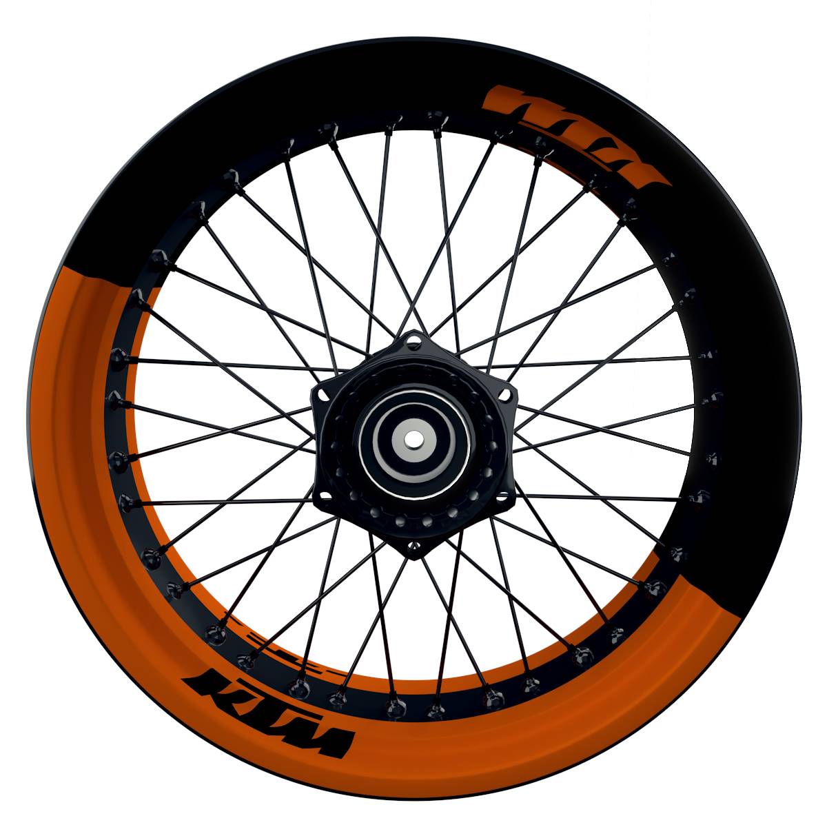 Motorrad Felgenaufkleber 360 Spin - KTM Halb halb