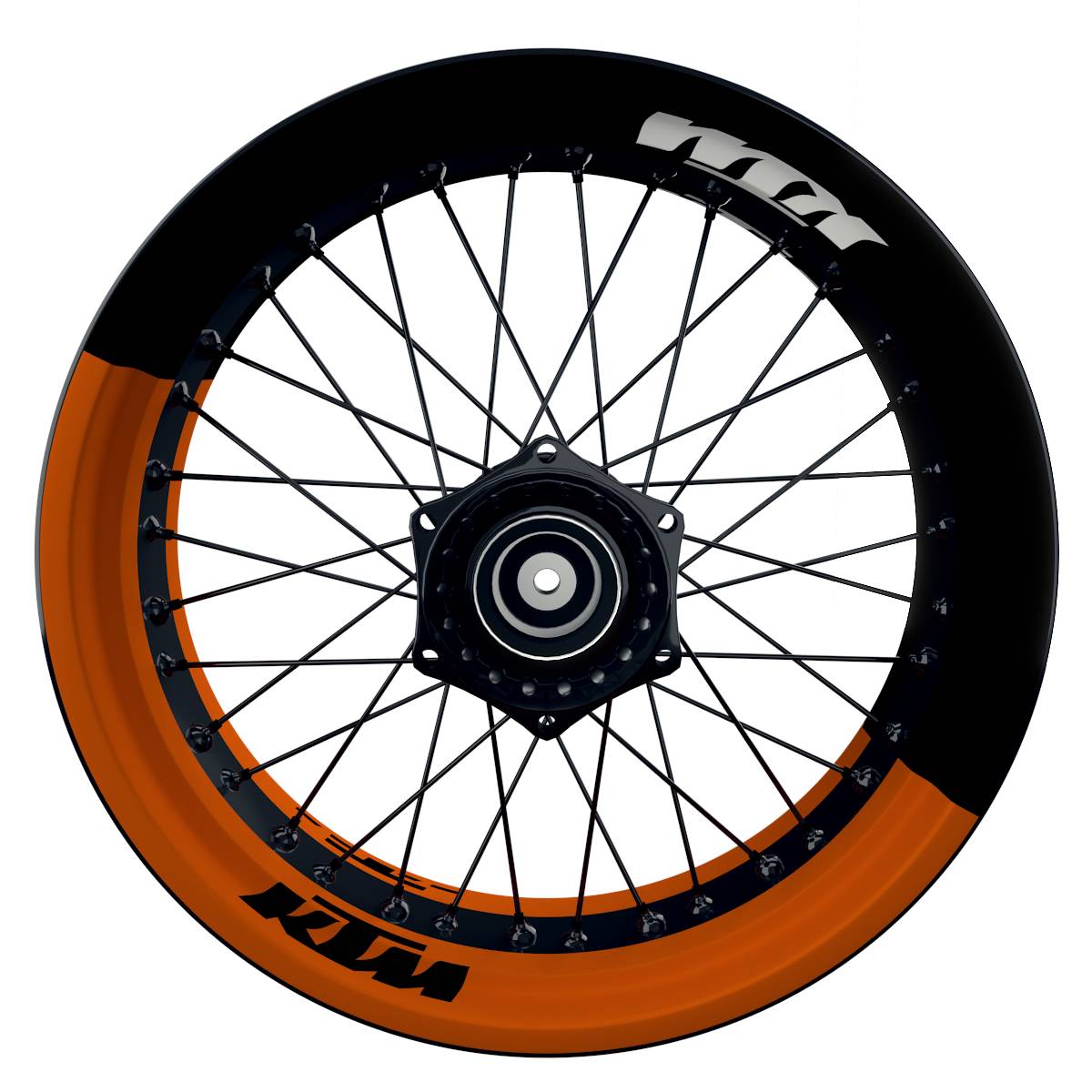 Motorrad Felgenaufkleber 360 Spin - KTM Halb halb