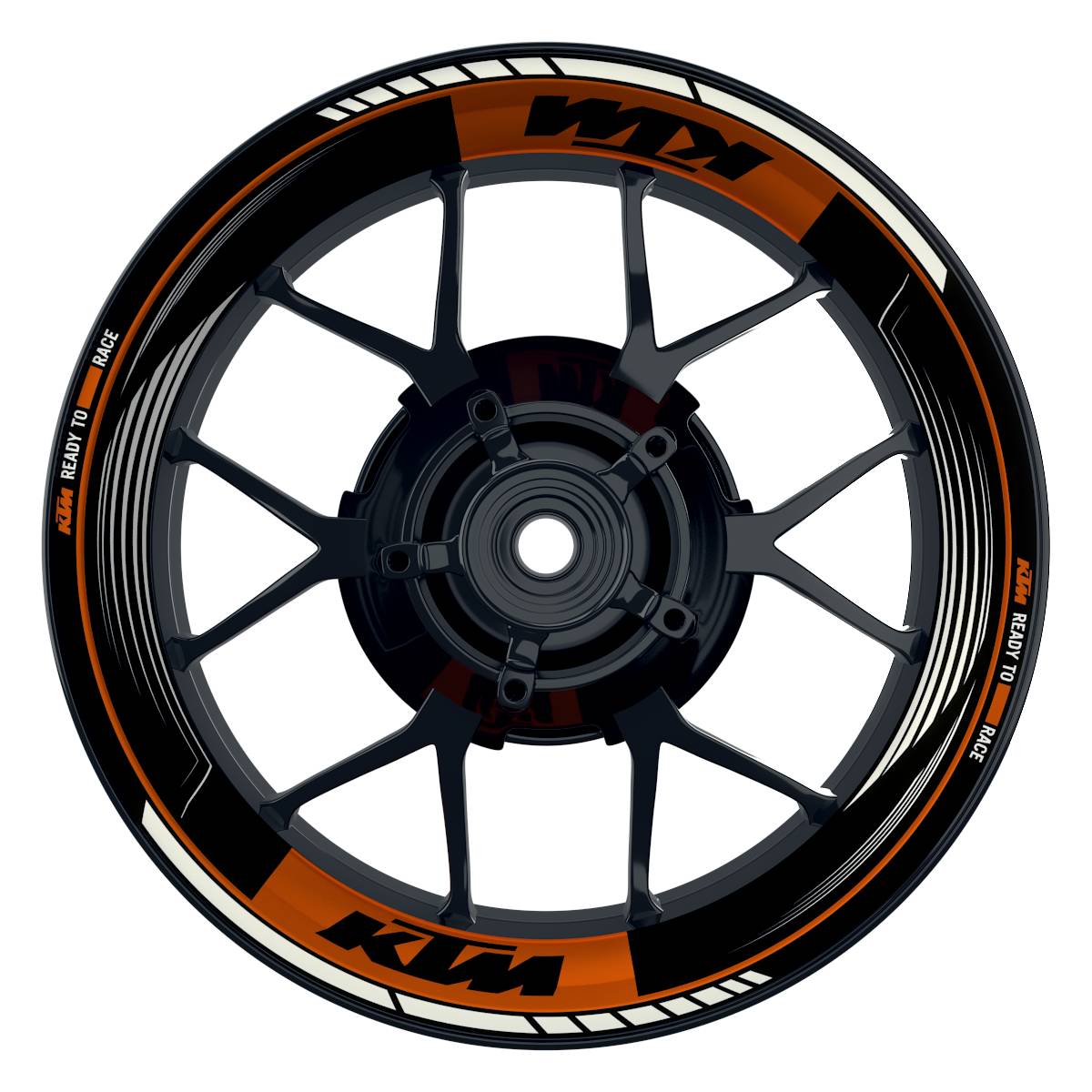 Motorrad Felgenaufkleber 360 Spin - KTM SAW orange