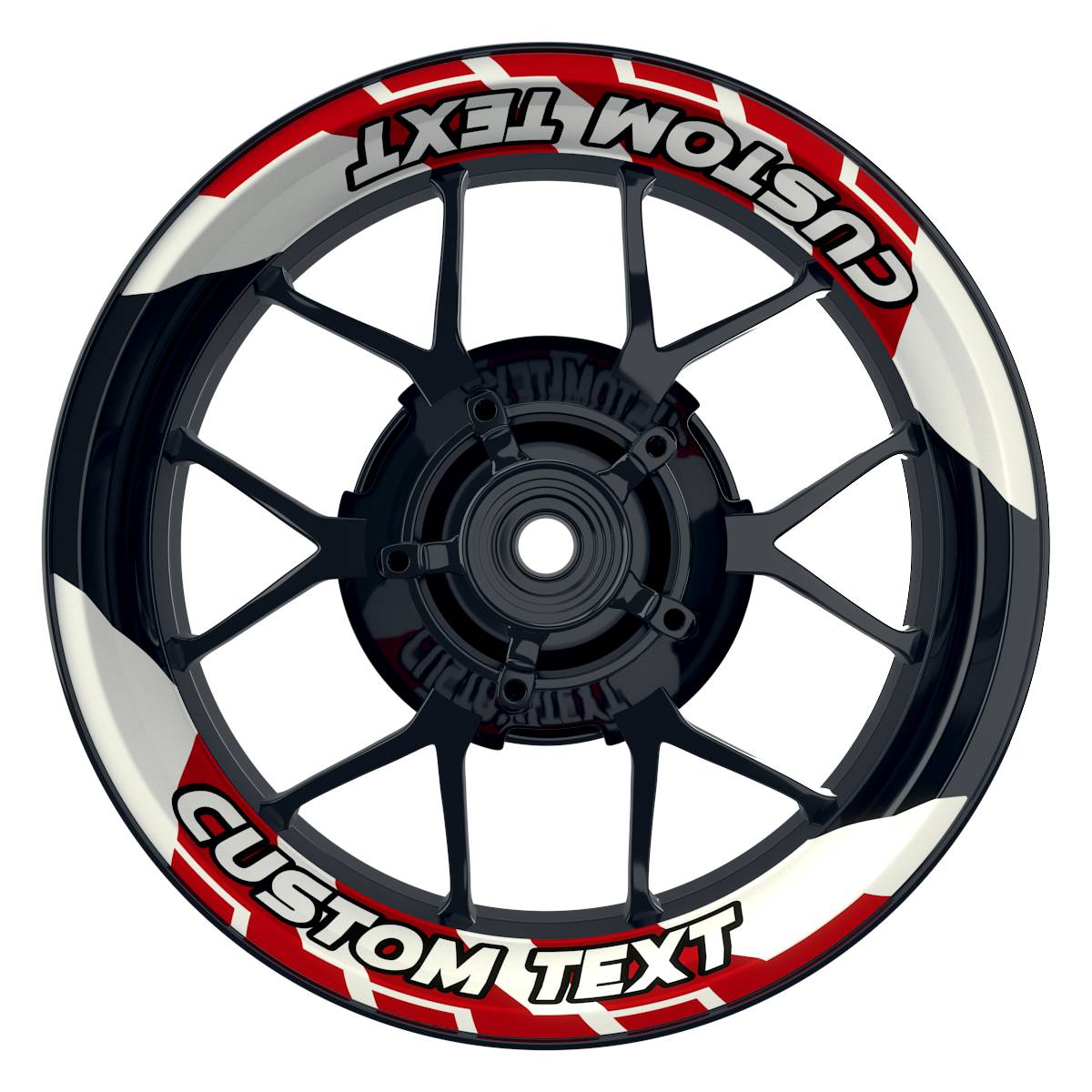 Individuelle Felgenaufkleber "Chainsaw" Premium geteilt Wheelsticker rot