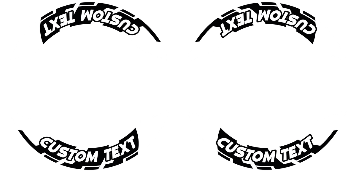 Individuelle Felgenaufkleber "Chainsaw" Premium geteilt Wheelsticker schwarz