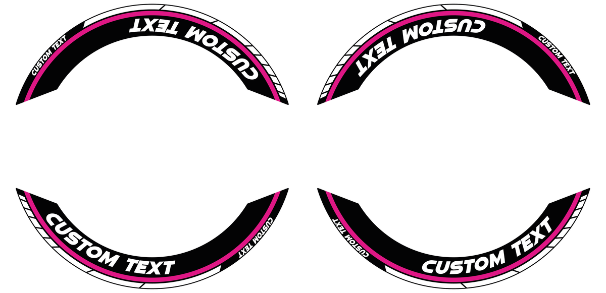 Individuelle Felgenaufkleber "Clean" Premium geteilt Wheelsticker pink