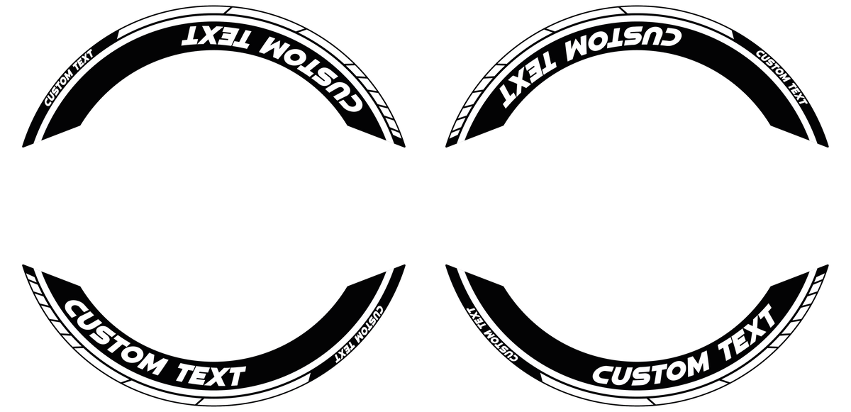 Individuelle Felgenaufkleber "Clean" Premium geteilt Wheelsticker schwarz