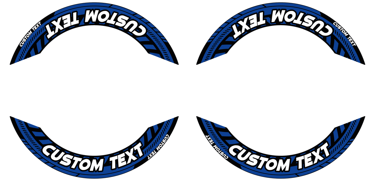 Individuelle Felgenaufkleber "Construct" Premium geteilt Wheelsticker blau