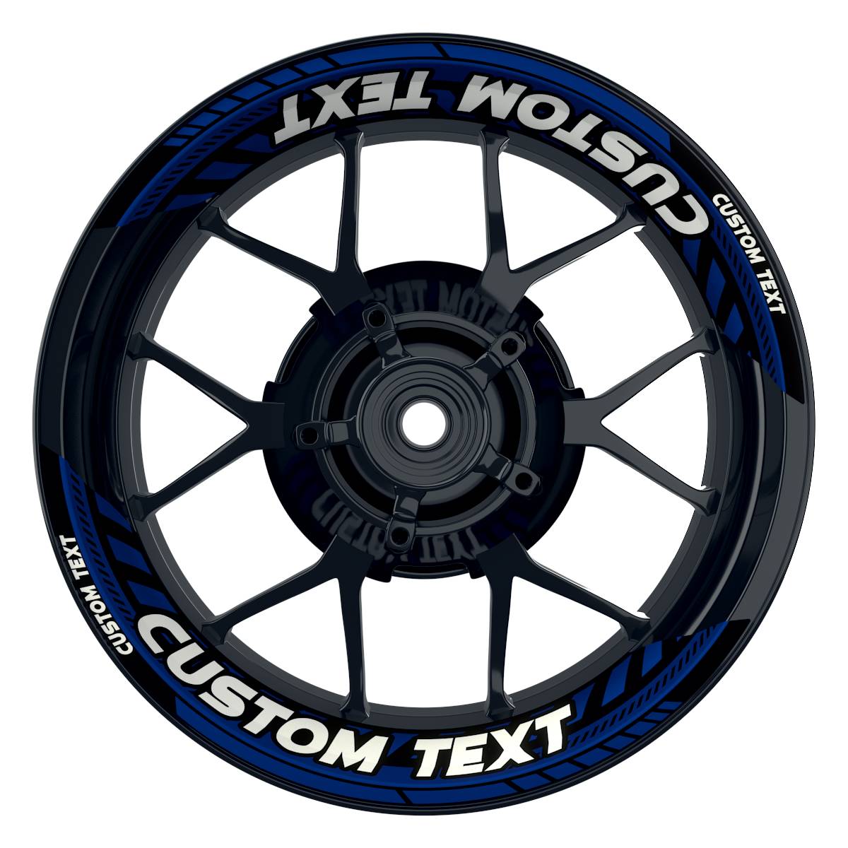 Individuelle Felgenaufkleber "Construct" Premium geteilt Wheelsticker blau