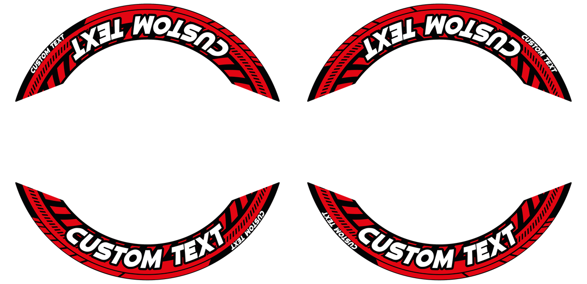 Individuelle Felgenaufkleber "Construct" Premium geteilt Wheelsticker rot