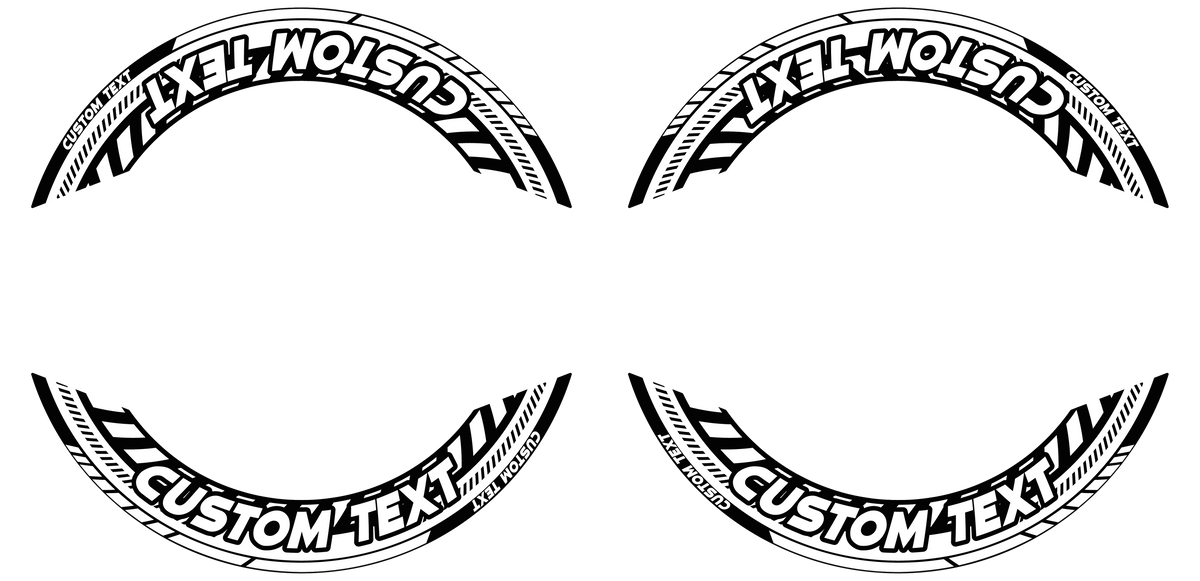 Individuelle Felgenaufkleber "Construct" Premium geteilt Wheelsticker schwarz