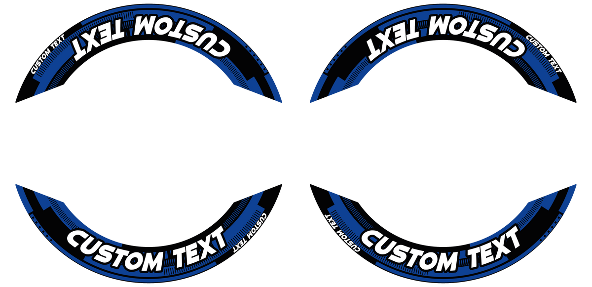 Individuelle Felgenaufkleber "Cybertech" Premium geteilt Wheelsticker blau