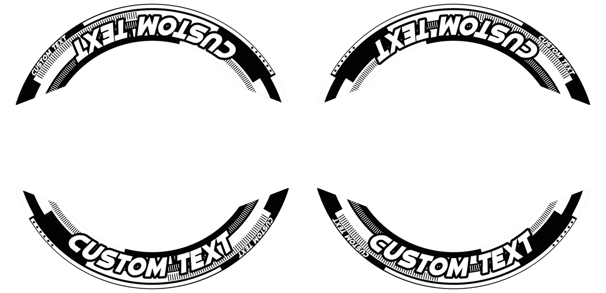 Individuelle Felgenaufkleber "Cybertech" Premium geteilt Wheelsticker schwarz