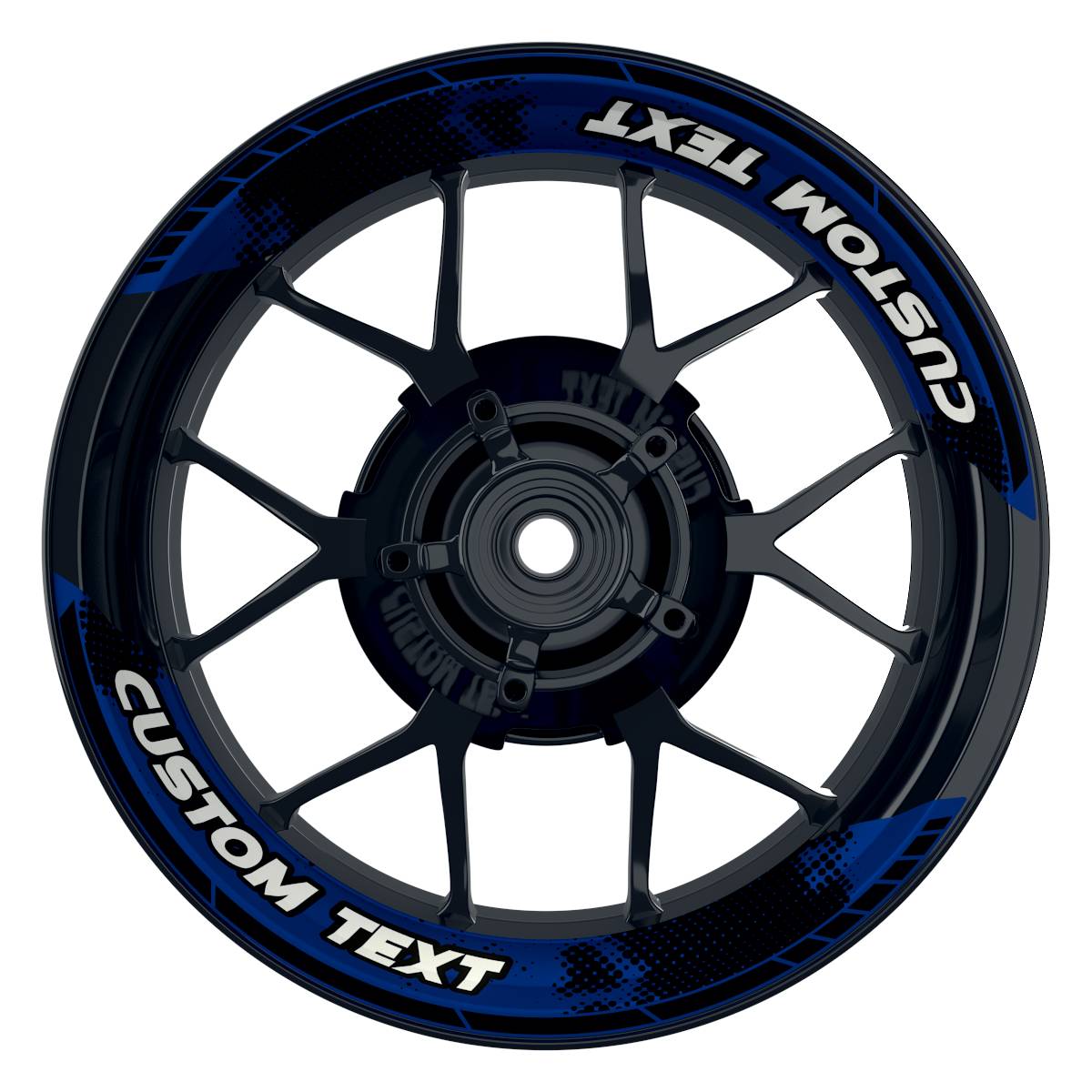 Individuelle Felgenaufkleber "Dots" Premium geteilt Wheelsticker blau