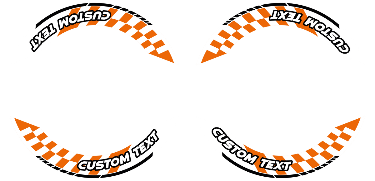 Individuelle Felgenaufkleber "GRID1 V1" Premium geteilt Wheelsticker orange