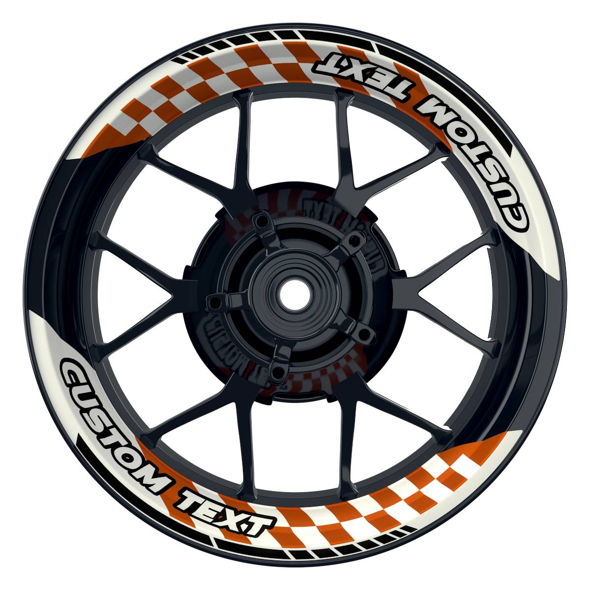 Individuelle Felgenaufkleber "GRID1 V1" Premium geteilt Wheelsticker orange