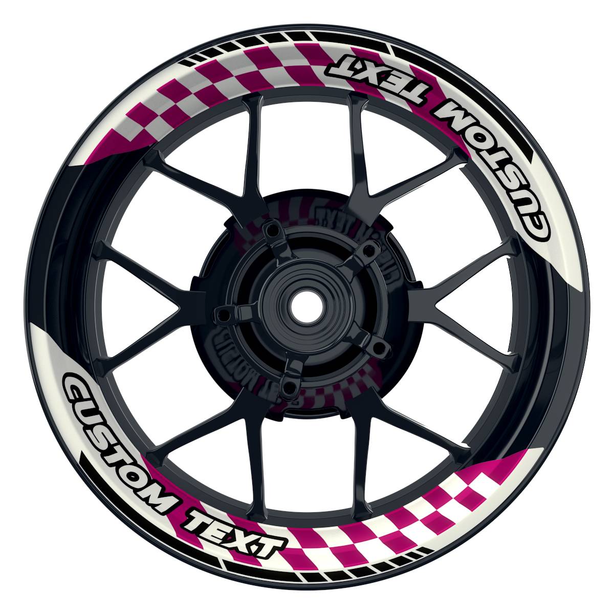 Individuelle Felgenaufkleber "GRID1 V1" Premium geteilt Wheelsticker pink