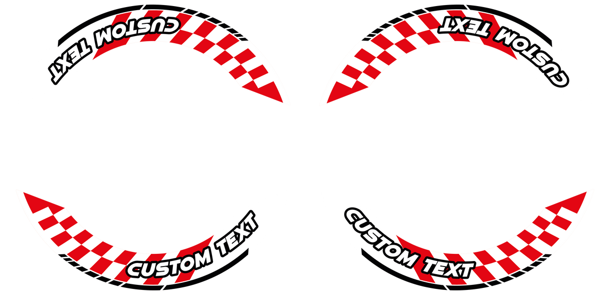 Individuelle Felgenaufkleber "GRID1 V1" Premium geteilt Wheelsticker rot