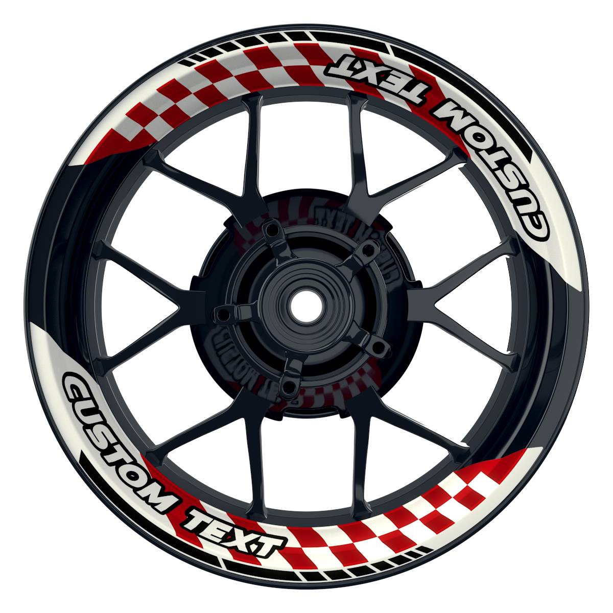 Individuelle Felgenaufkleber "GRID1 V1" Premium geteilt Wheelsticker rot