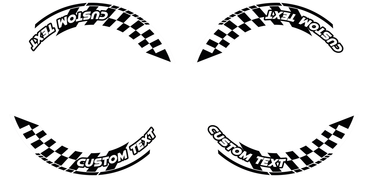 Individuelle Felgenaufkleber "GRID1 V1" Premium geteilt Wheelsticker schwarz