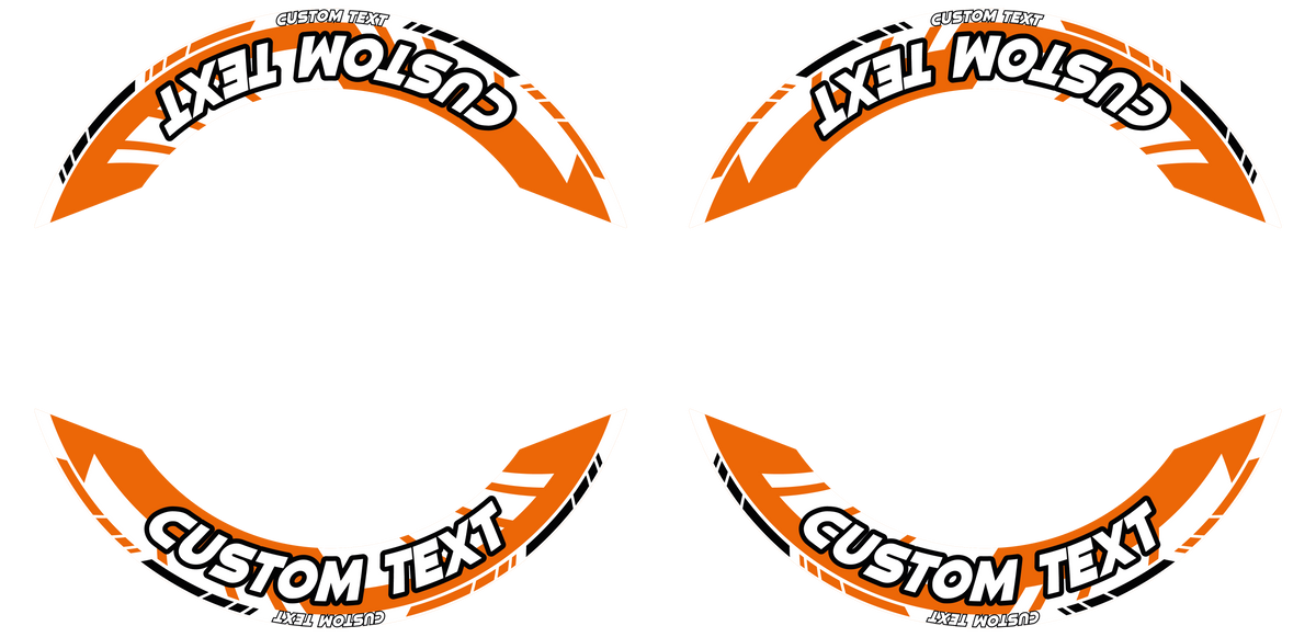 Individuelle Felgenaufkleber "GRID2 V1" Premium geteilt Wheelsticker orange