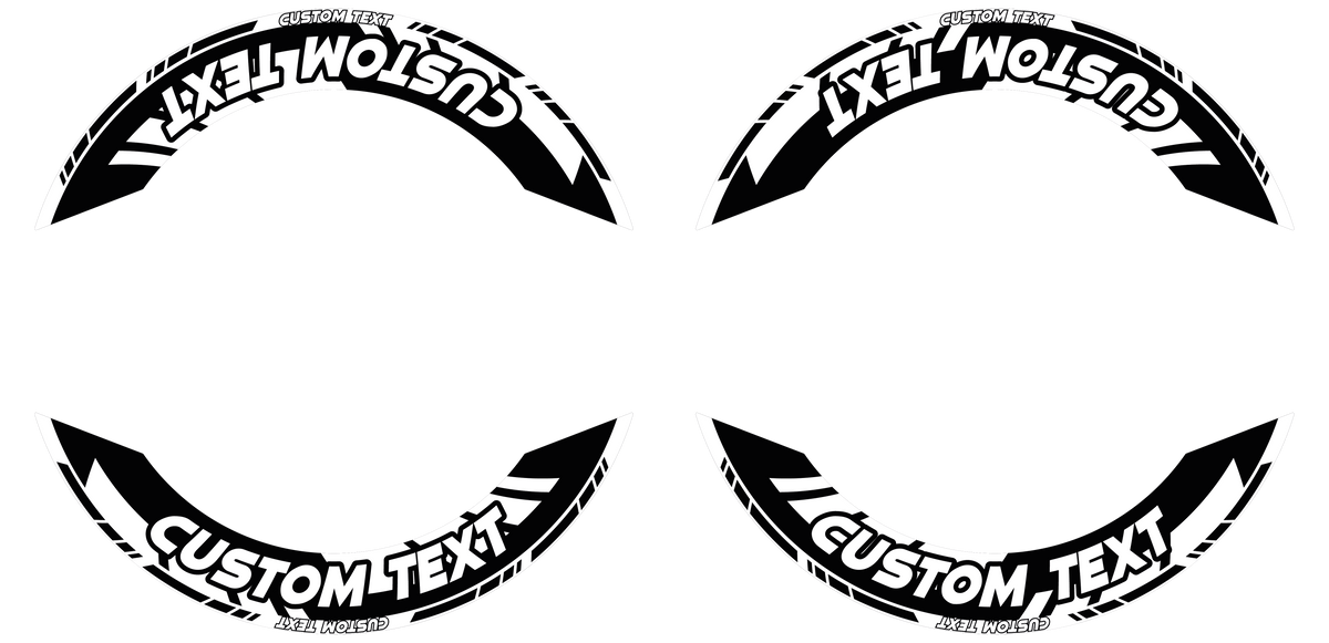 Individuelle Felgenaufkleber "GRID2 V1" Premium geteilt Wheelsticker schwarz