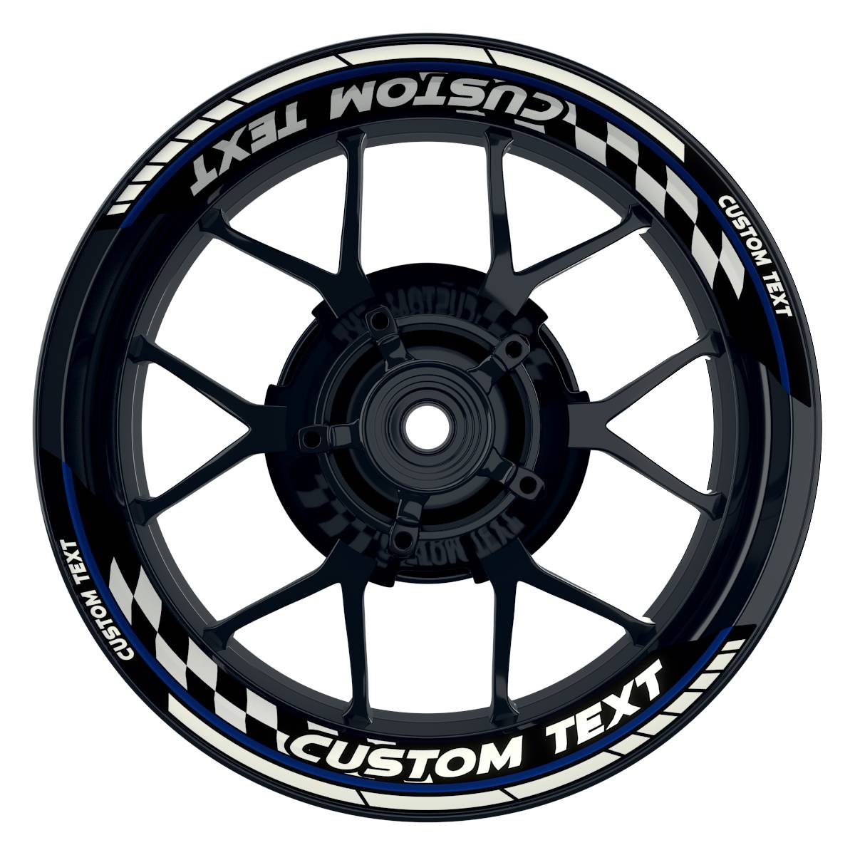 Individuelle Felgenaufkleber "GRID" Premium geteilt Wheelsticker blau