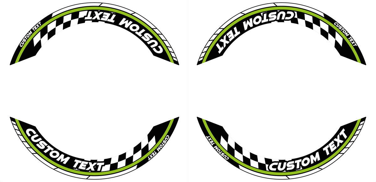 Individuelle Felgenaufkleber "GRID" Premium geteilt Wheelsticker grün