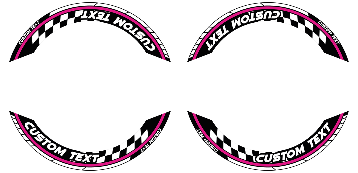 Individuelle Felgenaufkleber "GRID" Premium geteilt Wheelsticker pink