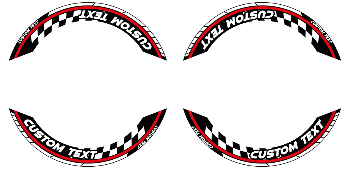 Individuelle Felgenaufkleber "GRID" Premium geteilt Wheelsticker rot