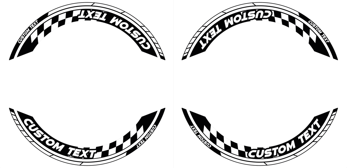 Individuelle Felgenaufkleber "GRID" Premium geteilt Wheelsticker schwarz