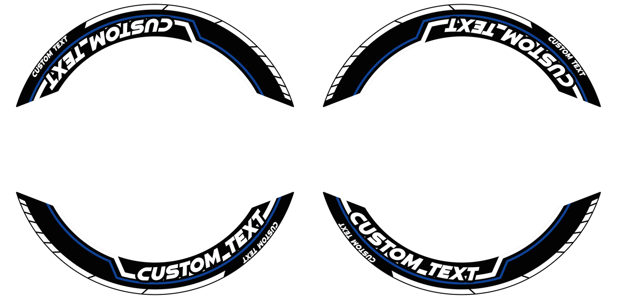 Individuelle Felgenaufkleber "Lightning" Premium geteilt Wheelsticker blau