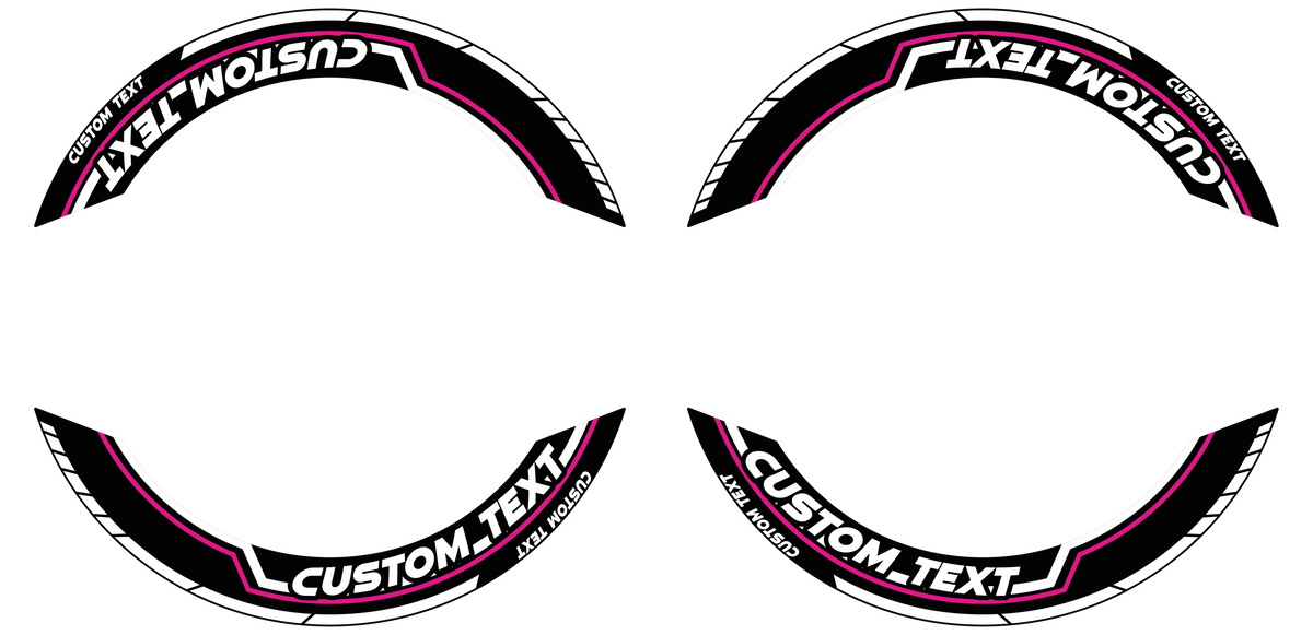 Individuelle Felgenaufkleber "Lightning" Premium geteilt Wheelsticker pink