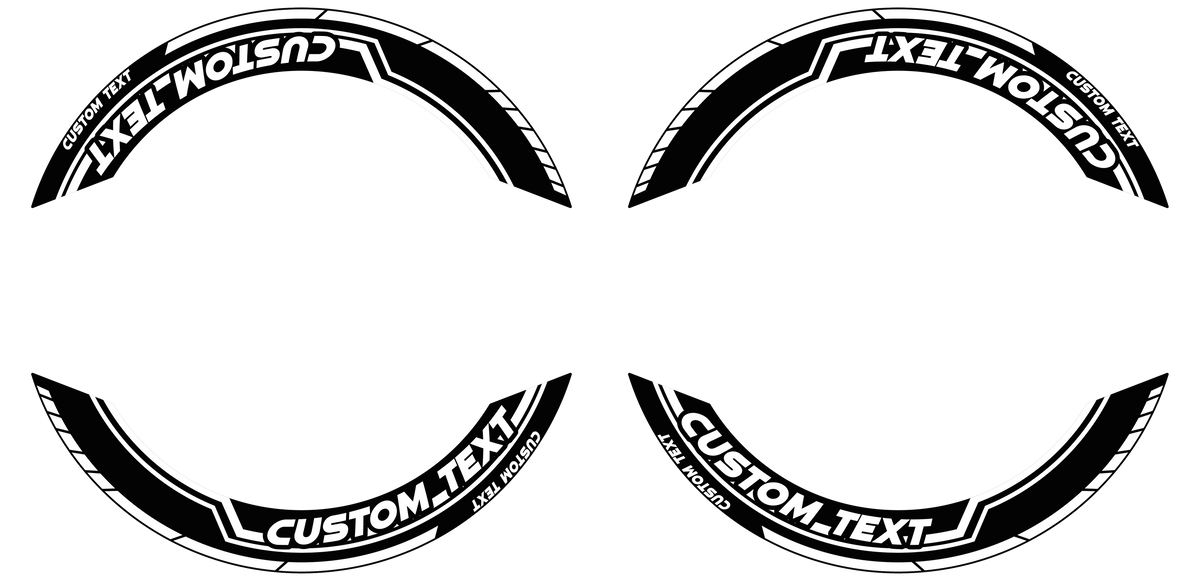 Individuelle Felgenaufkleber "Lightning" Premium geteilt Wheelsticker schwarz