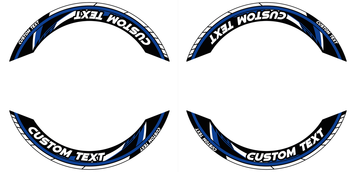 Individuelle Felgenaufkleber "Razor" Premium geteilt Wheelsticker blau
