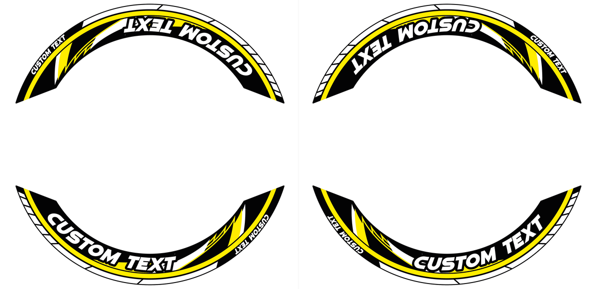 Individuelle Felgenaufkleber "Razor" Premium geteilt Wheelsticker gelb