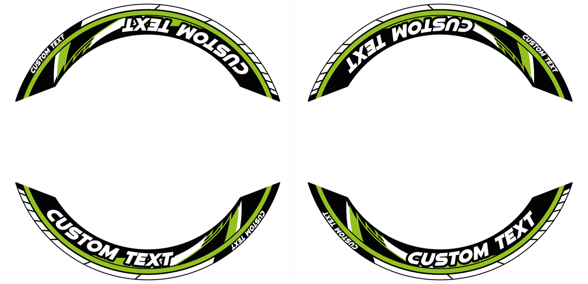 Individuelle Felgenaufkleber "Razor" Premium geteilt Wheelsticker grün