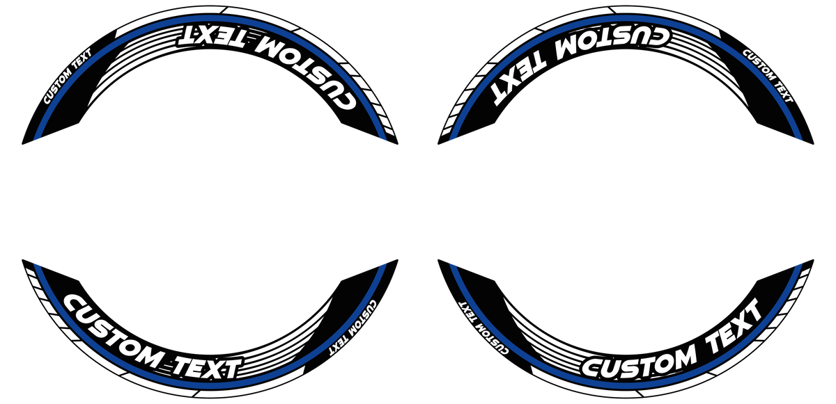 Individuelle Felgenaufkleber "Saw" Premium geteilt Wheelsticker blau