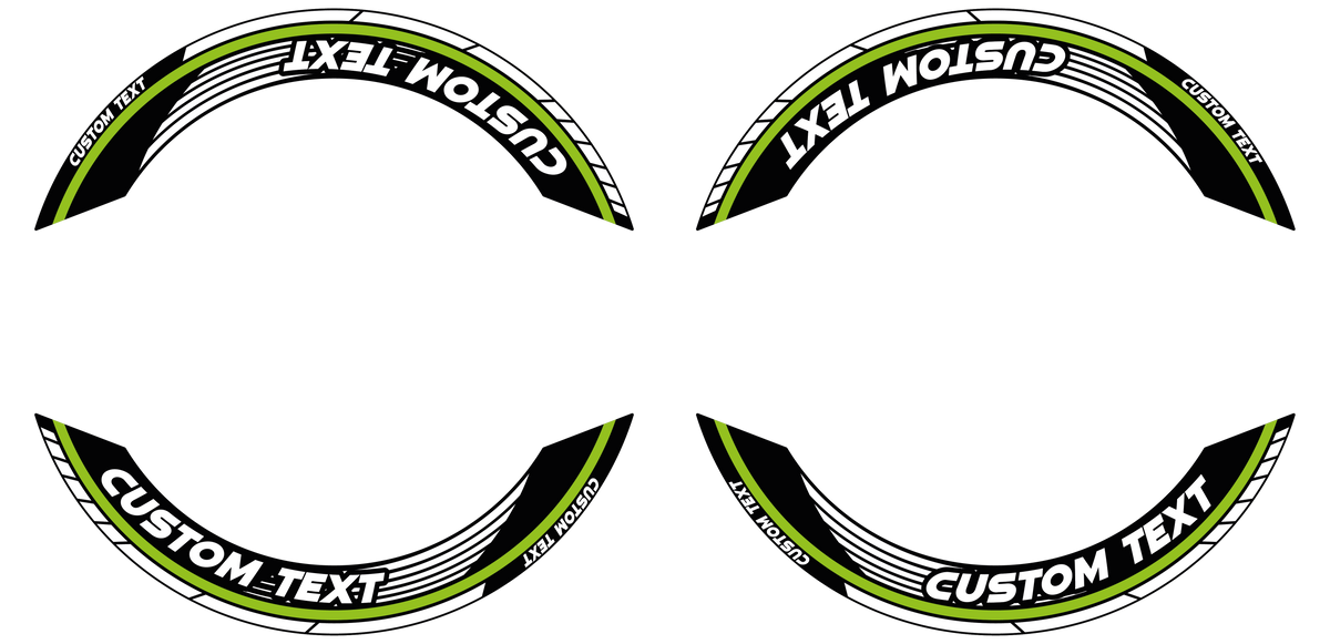 Individuelle Felgenaufkleber "Saw" Premium geteilt Wheelsticker grün