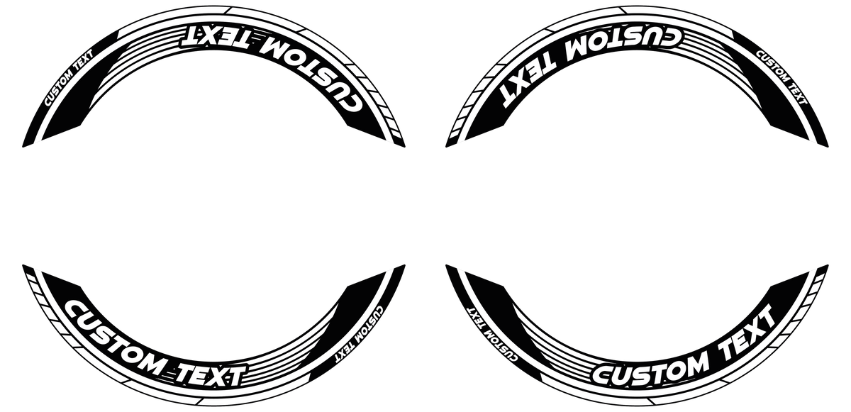Individuelle Felgenaufkleber "Saw" Premium geteilt Wheelsticker schwarz