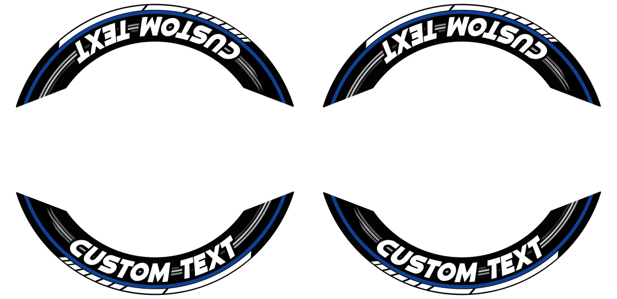 Individuelle Felgenaufkleber "Scratched" Premium geteilt Wheelsticker blau