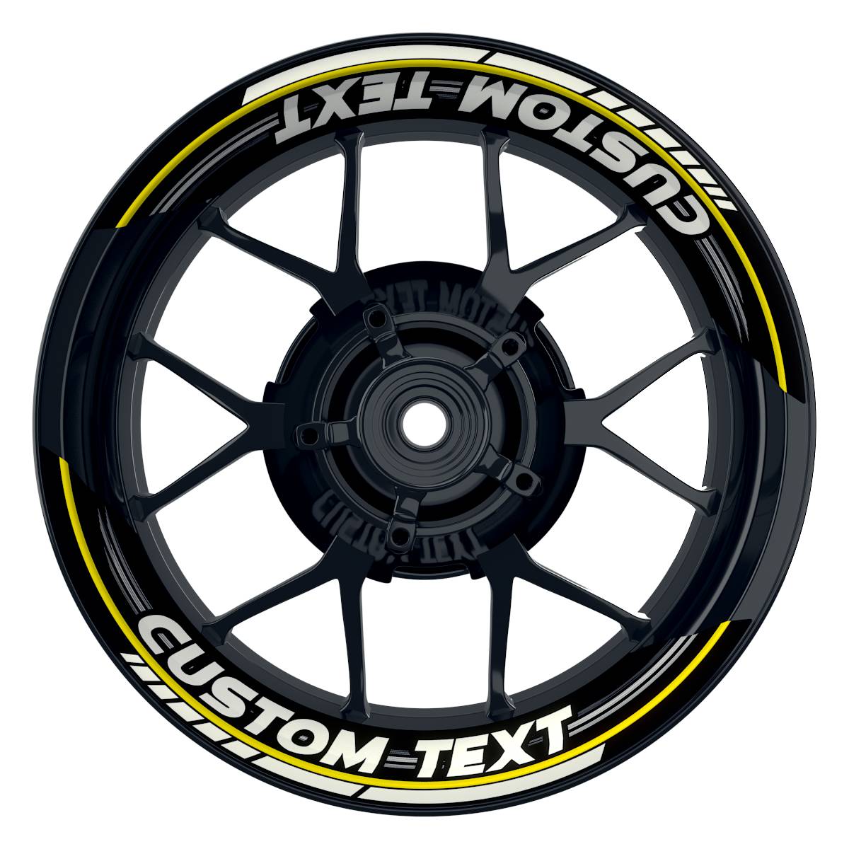 Individuelle Felgenaufkleber "Scratched" Premium geteilt Wheelsticker gelb