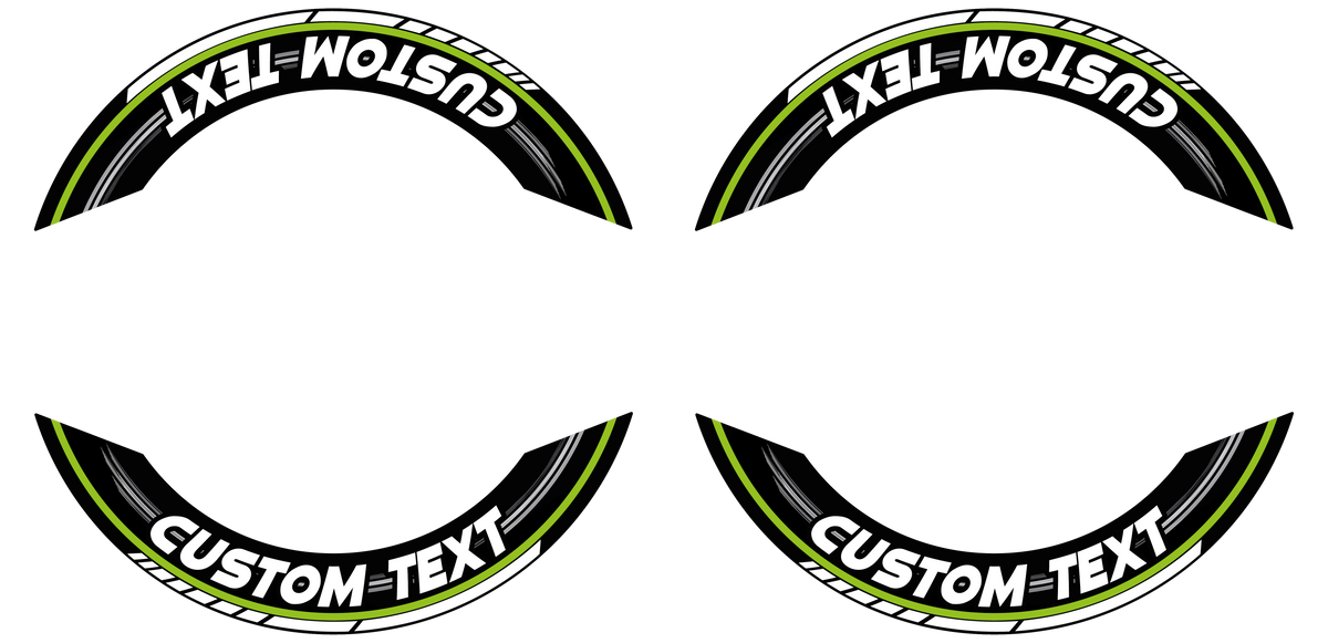 Individuelle Felgenaufkleber "Scratched" Premium geteilt Wheelsticker grün