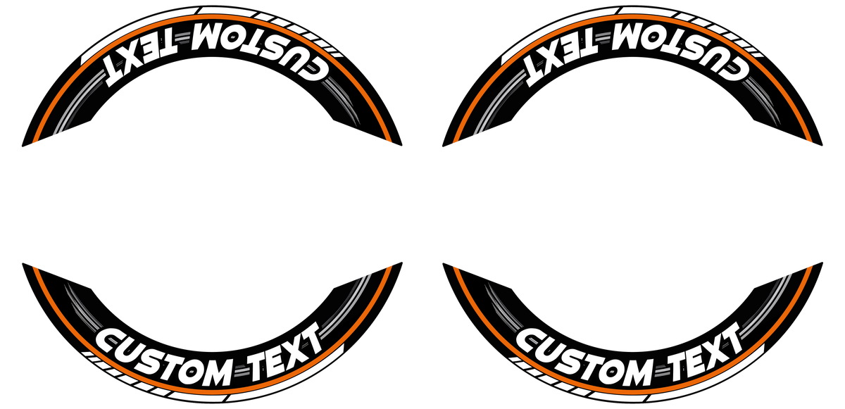 Individuelle Felgenaufkleber "Scratched" Premium geteilt Wheelsticker orange