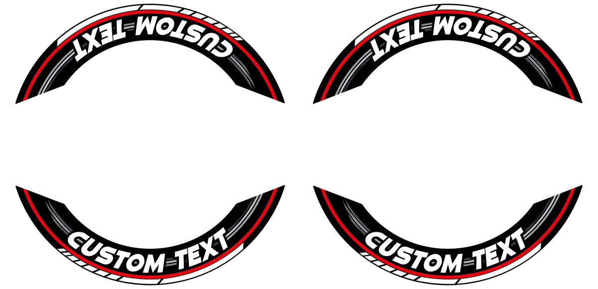 Individuelle Felgenaufkleber "Scratched" Premium geteilt Wheelsticker rot
