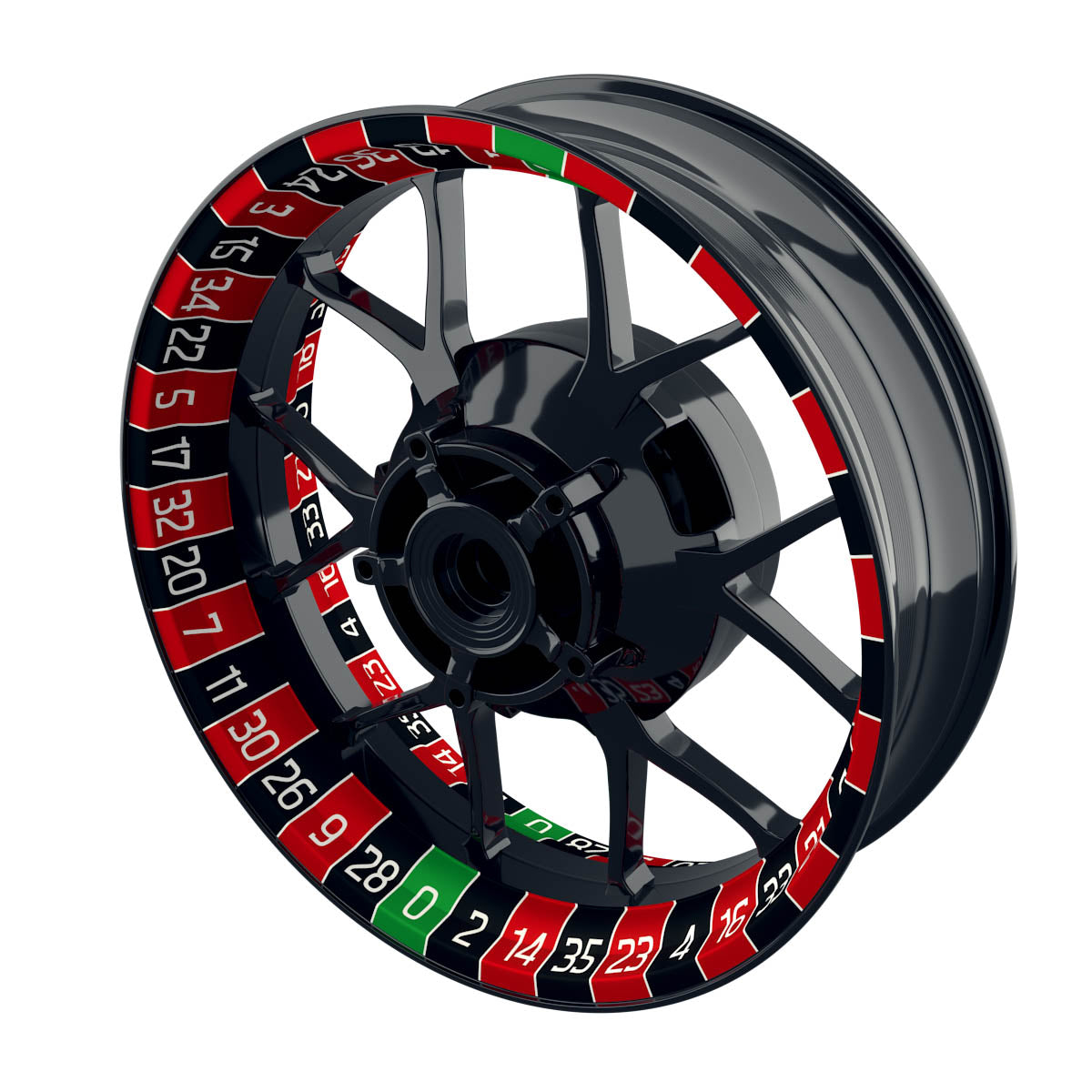Felgenaufkleber Roulette schwarz Wheelsticker Premium keine