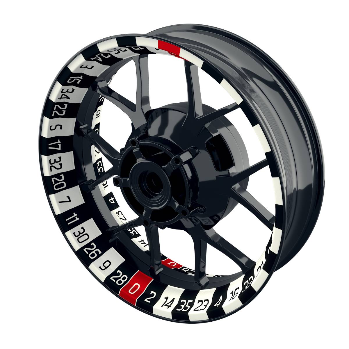 Felgenaufkleber Roulette schwarz Wheelsticker Premium keine