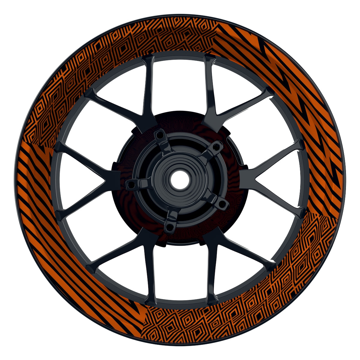 Felgenaufkleber Trouble schwarz Wheelsticker Premium orange
