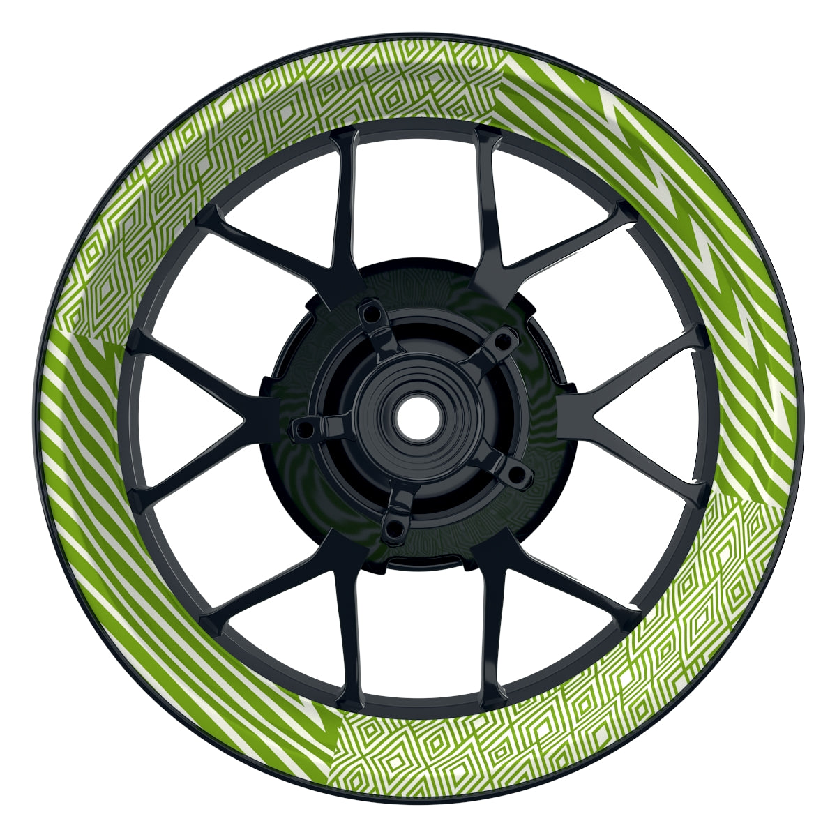 Felgenaufkleber Trouble weiss Wheelsticker Premium grün