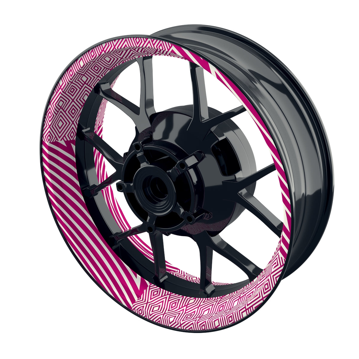 Felgenaufkleber Trouble weiss Wheelsticker Premium pink