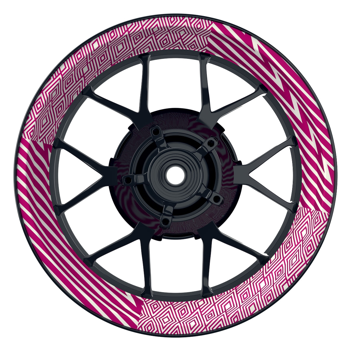 Felgenaufkleber Trouble weiss Wheelsticker Premium pink